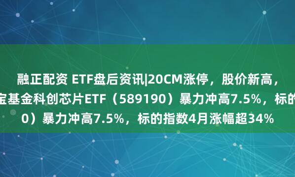 融正配资 ETF盘后资讯|20CM涨停，股价新高，“寒王”再登顶！华宝基金科创芯片ETF（589190）暴力冲高7.5%，标的指数4月涨幅超34%